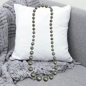 Womens Necklace Jewelry 11" Choker Faux Light Grey Pearl Bead Costume Fashion